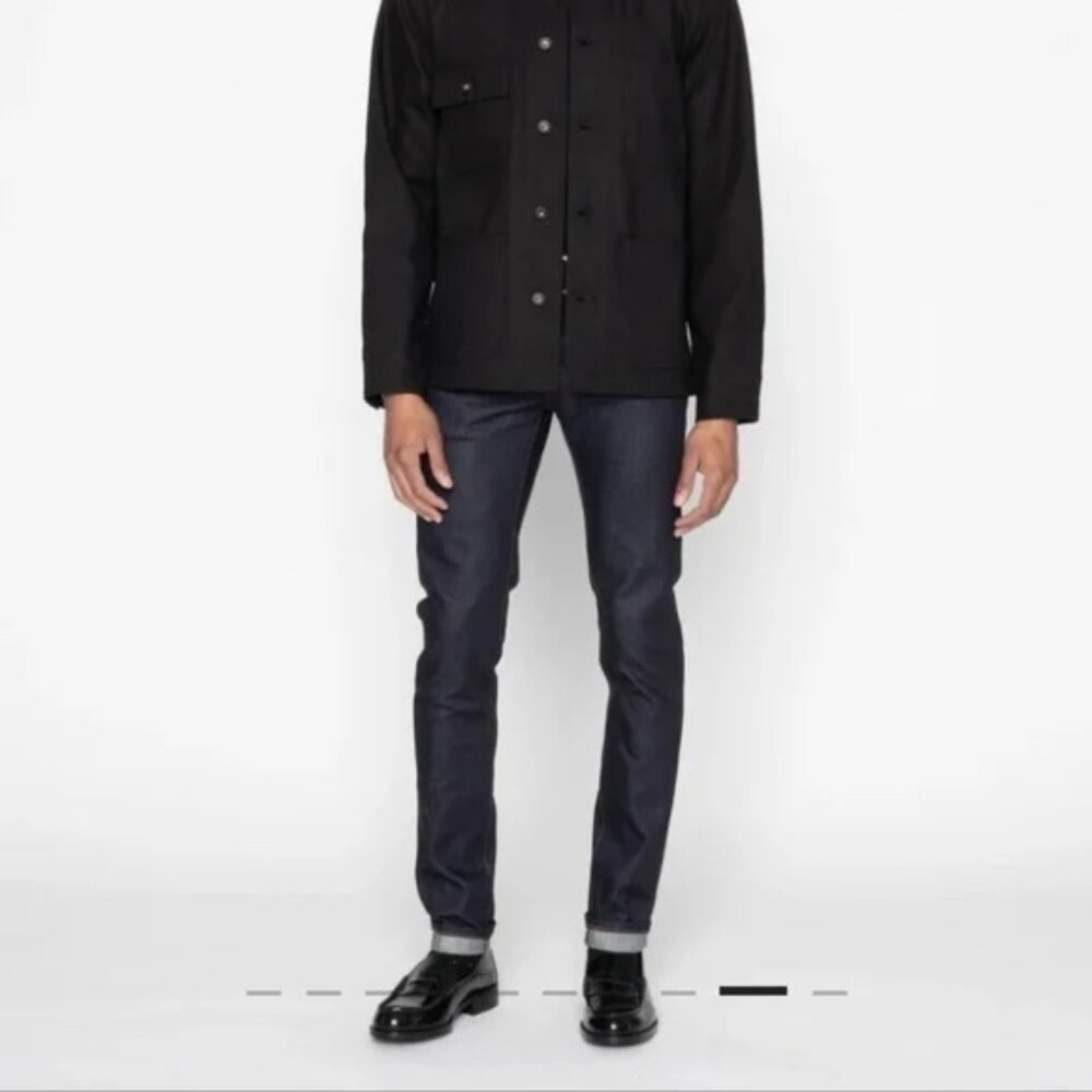 Naked Famous Mens Super Guy Night Shade Stretch Selvedge Jeans